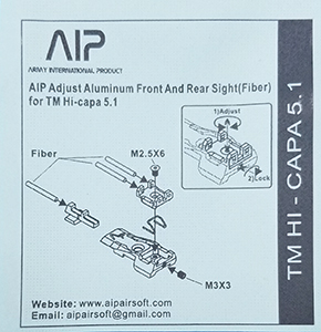 AIP Aluminum Front and Adjustable Rear Sight for Marui Hi-Capa 5.1 - Click Image to Close